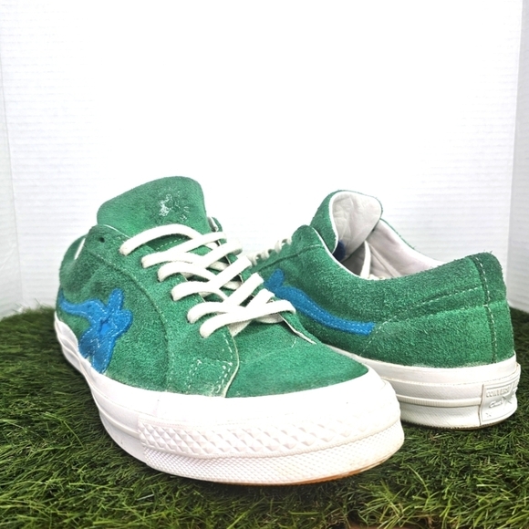 Converse One star ox X Golf Le Fleur  Green Suede Sneakers with Blue | 9.5 - Picture 1 of 10